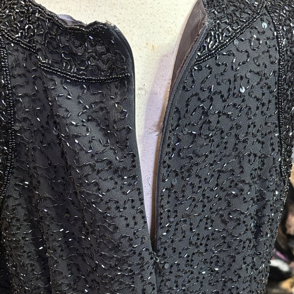 Krishma vintage black beaded evening gown - Picture 6 of 13